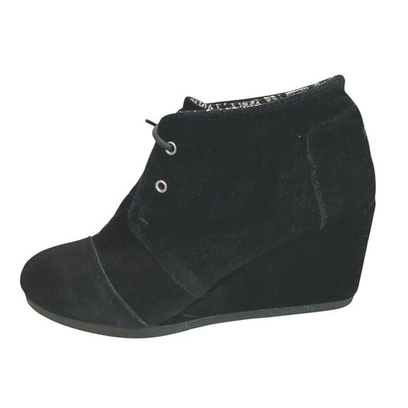 TOMS Women's Desert Wedge Ankle Booties Black Size 7.5 Chukka - Picture 2 of 7